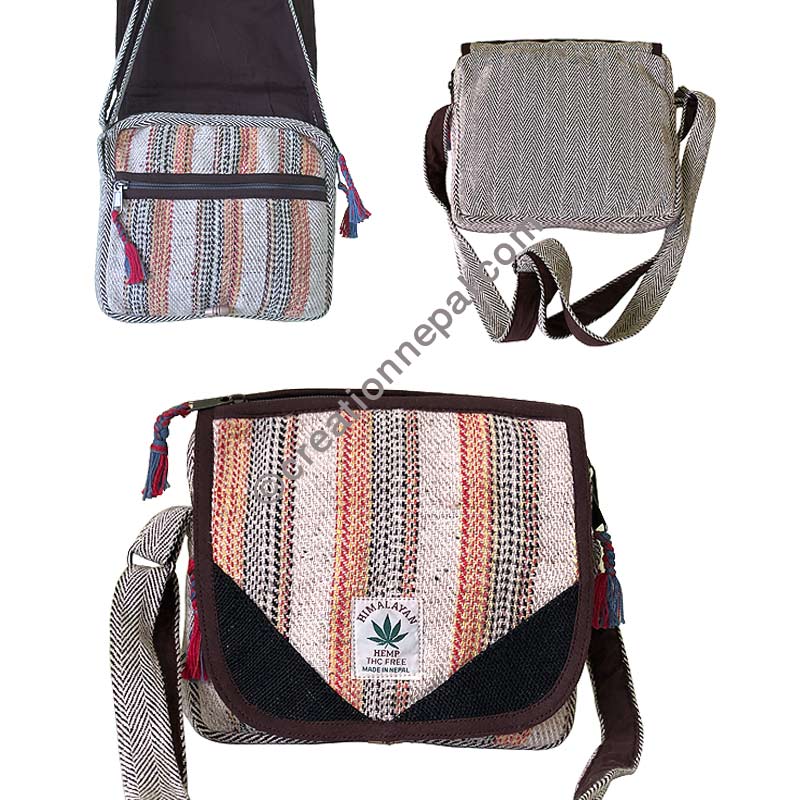 Creation Nepal Cross body hemp small bag Handicrafts Clothing, Dharma ware,  jewelry, Fair Trade accessories suppliers