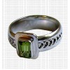 Green colour stone finger ring