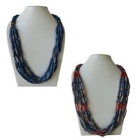 Tie dye bone beads necklace