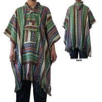 Brushed Gheri colourful long poncho