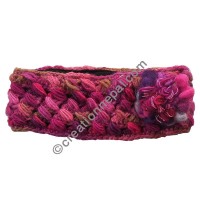 Silk-wool flower purple headband