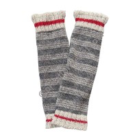 Grey stripes woolen leg warmer