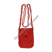 Cotton crochet small orange bag