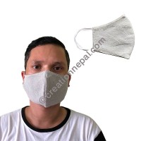 Hemp cotton V-shape light grey mask