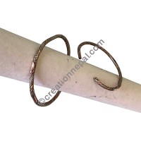 Mixed metal wire bangle