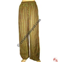 Green stripes pieces joined trouser