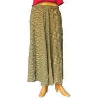 Cotton long skirt with elastic waist