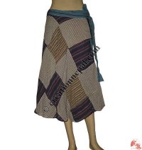 Patchwork khaddar wrapper skirt
