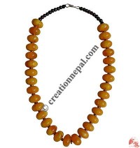 Yellow amber beads necklace