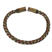 Braided mixed metal simple bangle2