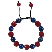 Lapis-coral 10mm beads bracelet