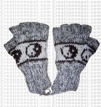 Woolen half finger gloves