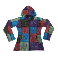 Painted stone wash patch work hoodie