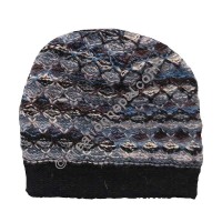 Colorful woolen black cap