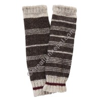 Brown stripes woolen leg warmer