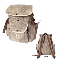 Flap top hemp backpack
