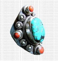 Turquoise stone finger ring 10