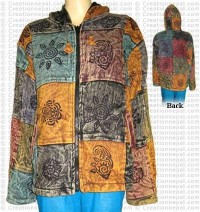 Cotton patch-work stone wash jacket