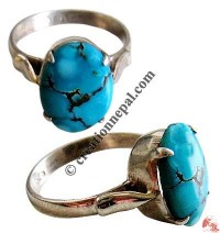 Tower design turquoise silver finger ring20