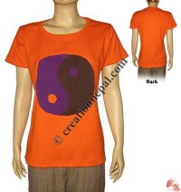Ying-Yang design rib t-shirt