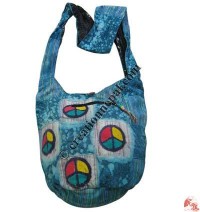 Patch-work peace signs prints bag