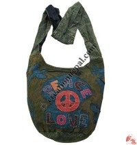 Peace sign layer patch-work bag