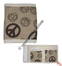 Peace prints hemp wallet