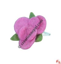 Pink flower hair clip