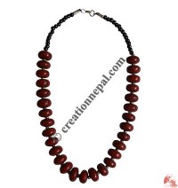 Red amber beads necklace2