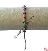 Braided hemp mixed beads hand band