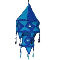 Blue color Small cotton jhumar lamp shade
