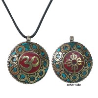 2-sides decorated Sanskrit Om pendent