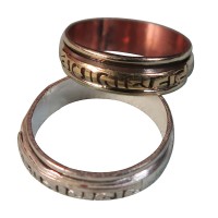 Mantra spin white metal finger ring 2
