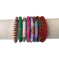 Multi pattern assorted beads bracelet