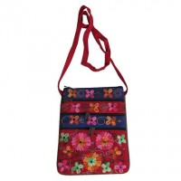 Suede leather floral bags